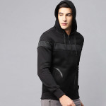 Men Black Solid Bomber