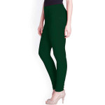 Women Green Solid Churidar-Length Leggings