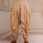 Men Beige Solid Draped Dhoti Pants