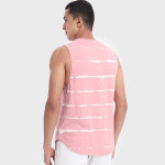 Men Pink Tie & Dye Oversized Vest