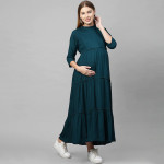 Teal Green Maternity Maxi Nursing Dress